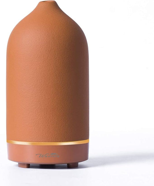 Wanlola Essential Oil Diffuser,120ml Aromatherapy Ceramic Diffusers with Auto Shut Off Function for Home Office Room(Terracotta)