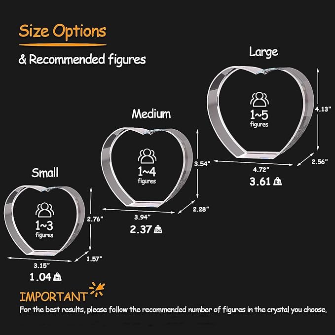 3D Crystal Photo, Personalized Gift. Custom Gifts for Dad and Mom, Him, Her, Wife and Husband. Custom Picture Gifts for Fathers Day, Anniversary, Birthday. Picture Gift for Pet Lovers （Small)