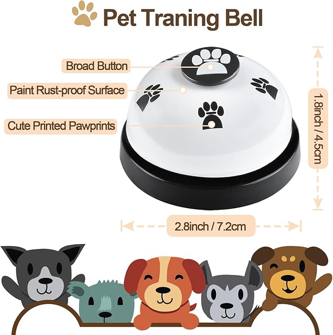 2 Pack Dog Door Bells, Dog Doorbell to go Outside Puppy Train Bell for Dogs to Ring to go Potty, Puppy Toilet Training Bell Jingle Bells for Door Knob (Black)