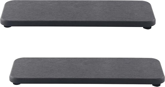 2 Pcs Water Absorbing Stone Trays, Kitchen/Bathroom Sink Soap Dish, Diatomite Tray Used for Hand Soap & Cosmetic Bottles in The Modern Home, 3.54" W x 9" L, Dark Gray