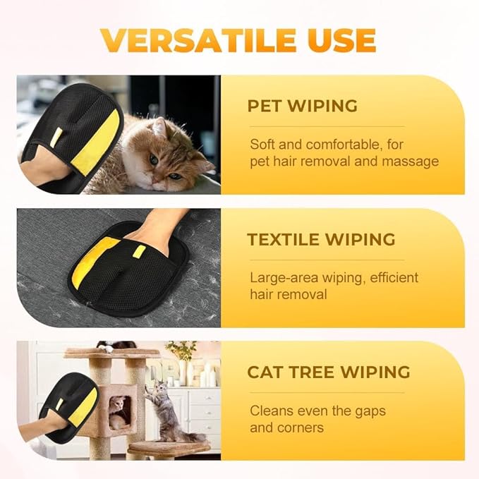 1Pc Grooming Deshedding Brush, 1Pc Pet Hair Removal Glove for Cats & Dogs, Deshedding Dog Brush Pet Hair Removal Tool Double-Sided for Couch, Clothing, Carpet, Car Seat