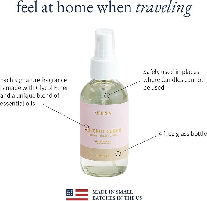 MERSEA Luxury Room Spray, Coconut Sugar, 4 oz