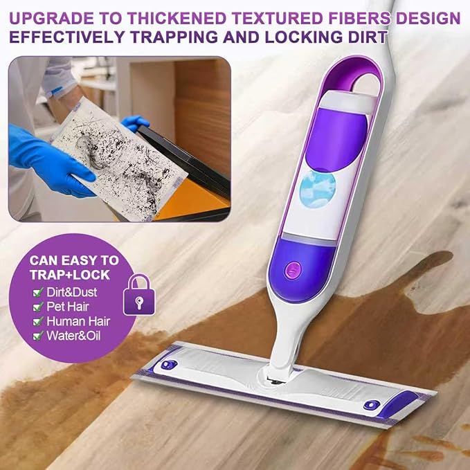 20 Count New Disposable Mop Refills for Swiffer Power Mop,Extended Super Absorbent mop Cloth Compatible with Swiffer Power Mop,Replacement Pads for Floor Cleaning.(Super Absorbent/Velcro)