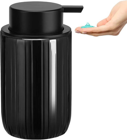 Soap Liquid Dispenser Ceramic with Easy-to-Press Pump Hand Liquid Dispenser (Can't Foam) for Shampoo Bathroom Countertop 13.5 oz
