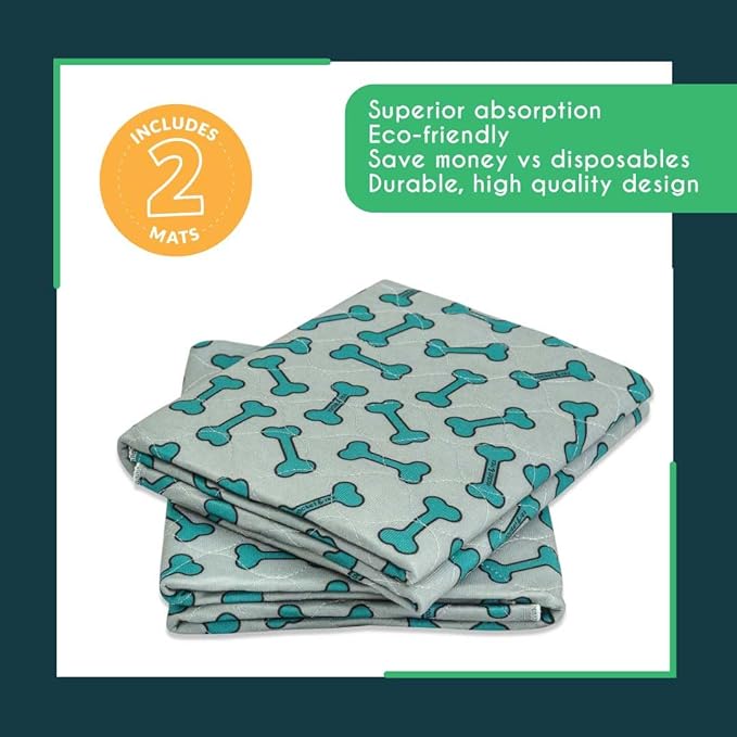 rocket & rex Premium Washable Pee Pads for Dogs, Waterproof & Reusable Puppy Pads for Potty Training, Whelping, Lining Crates & More, Guaranteed for up to 300 Washes, 30" x 36" (Pack of 2)