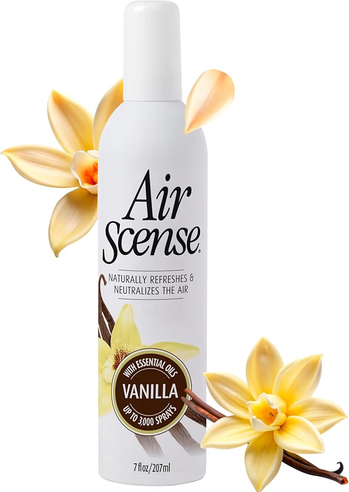 Air Scense Air Freshener Deodorizer Room Spray for Bathroom & Home, Essential Oils, Natural Vanilla - 7 fl oz (1-Pack)