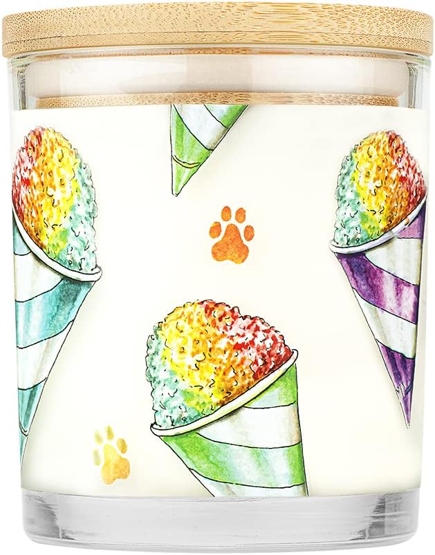 One Fur All Pet Candle 9 OZ Plant-Based Scented Soy Candle with a 60 Hour Burn Time, Made for Pet Loving Homes - Snow Cone