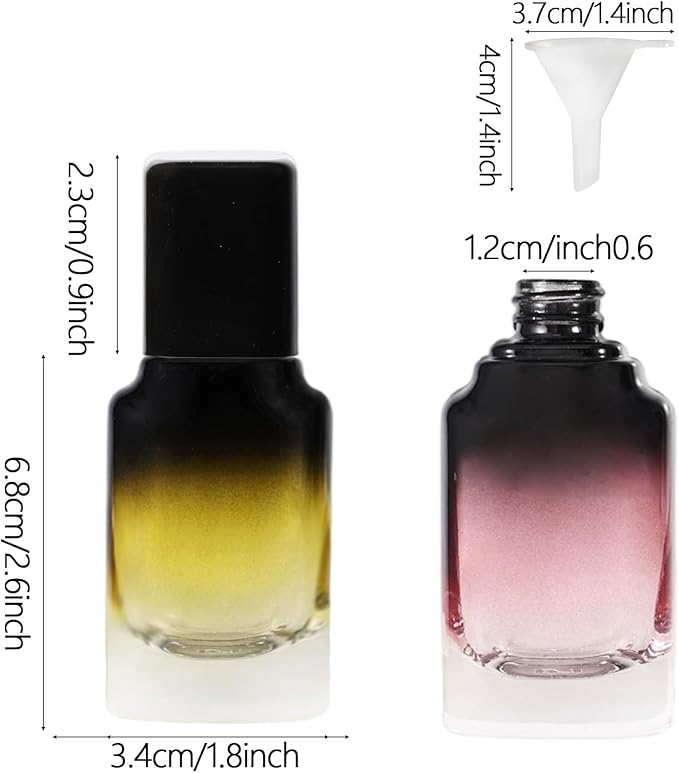 Perfume Bottles Empty Glass Atomizer Sprayer, 6 Pack 20ml Refillable Travel Spray Bottle for Fragranc or Essential Oil, Portable Cologne Atomizers with Dispensing Kit for Handbag, Date