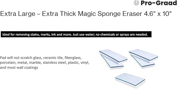 4610 Eraser Pads - 20 Pack 4.5" x 10" x 1" Commercial Grade Melamine Sponges for Floor, Tile, Grout, Baseboard, Walls-Durable & Versatile Cleaning - Pack of 20