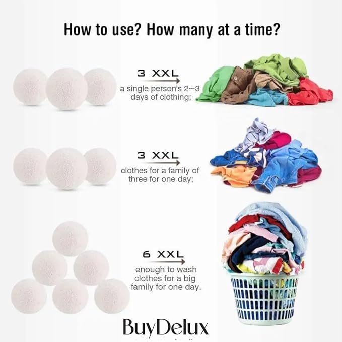 Wool Dryer Balls – XL 7cm (4 Pack) | 100% New Zealand Wool | Natural Fabric Softener, Eco-Friendly & Reusable Laundry Balls, Reduces Wrinkles & Pet Hair, Safe for Baby & Sensitive Skin