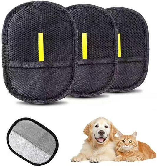 3-Pack Pet Hair Remover Brushing Gloves – Remove Fur from Clothing, Furniture, Car Seats, Bedding & Upholstery