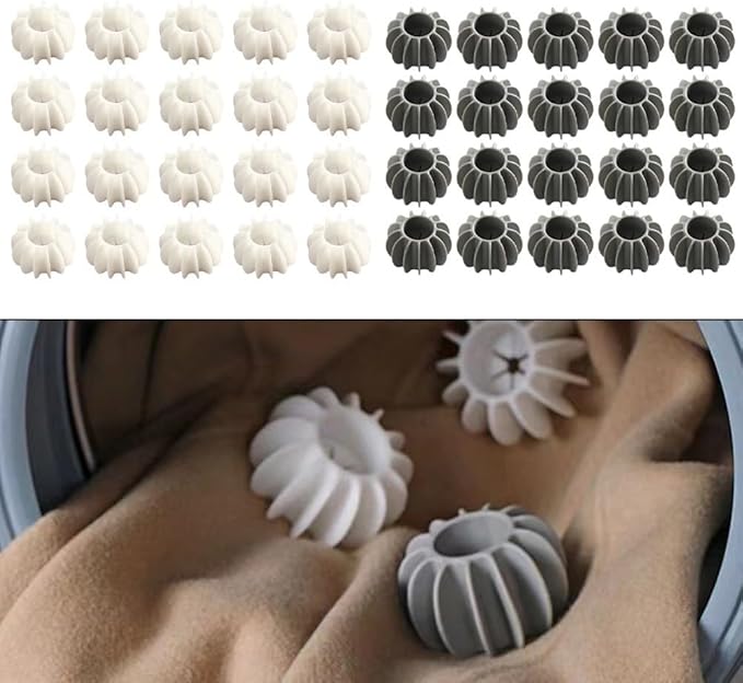 20 Household Laundry Balls for Effective Hair Removal and Color Safety (White)