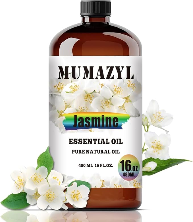 Jasmine Essential Oil, Jasmine Oil 16 Fl Oz 480ML for Diffuser Humidifier Yoga Cleaning DIY Candle Soap Making Essential Oils