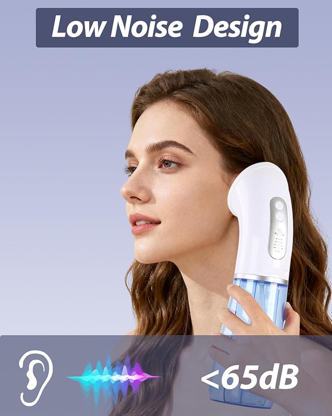 Upgraded Ear Wax Removal Kit, One Piece Waste Tank - Ear Irrigation Flushing System with 4 Modes & 8 Nozzles - IPX7, Safe and Effective Electric Ear Cleaner for Family Use, Type-C (White)