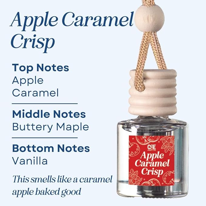 CE Craft Hanging Car Air Freshener – Fragrance Oil Diffuser with Essential Oils – Long-Lasting Aromatherapy Scents for Automobiles – 4 Pack, Fall