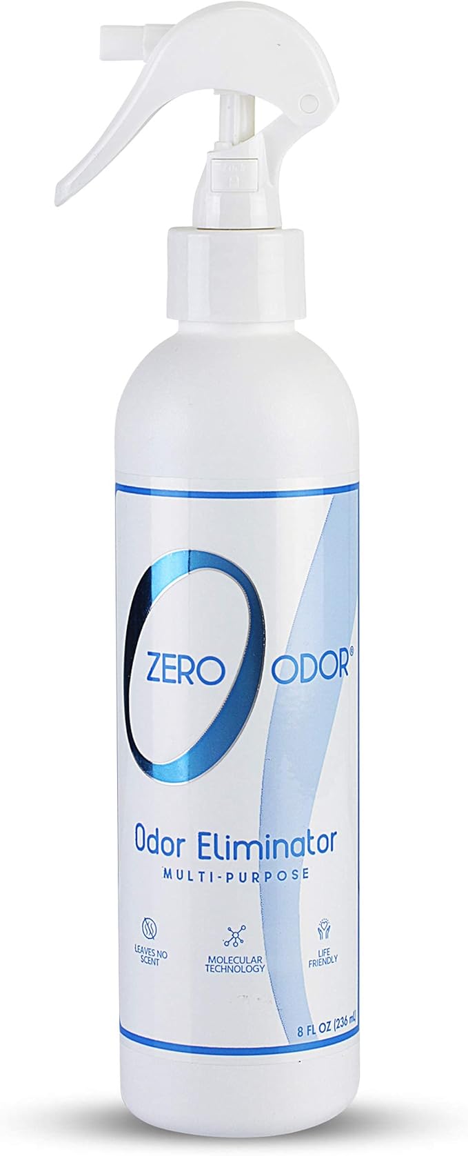 Zero Odor Multi-Purpose Odor Eliminator - Eliminate Air & Surface Odor – Patented Technology Best for Bathroom, Kitchen, Fabric, Closet- Smell Great Again, 8oz (Over 1000 Sprays)
