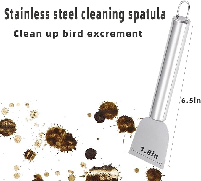 5 PCE Set Bird Cage Cleaner Stainless Steel Poop Remover Bird Cage Accessories Parakeet Items Small Animal Cage Cleaning
