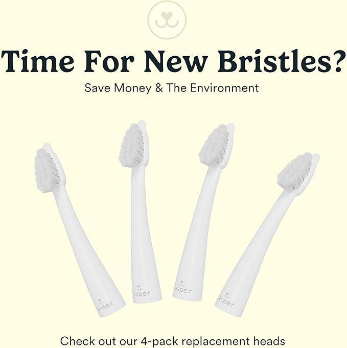 Jasper Microbrush Vet Approved Cat Toothbrush, Soft-Bristled Toothbrush Kit for Felines & Small Dogs, Non-Slip Handle with 2 Replaceable Tooth Brush Heads, Use with Cat Toothpaste