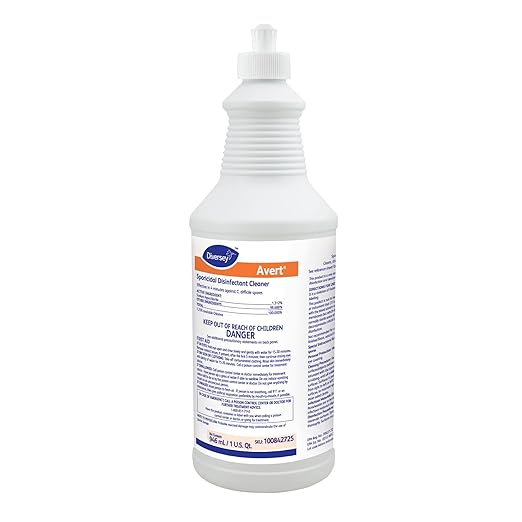 Diversey Avert Sporicidal Disinfectant Cleaner, 32 Oz Spray Bottle, 12/carton