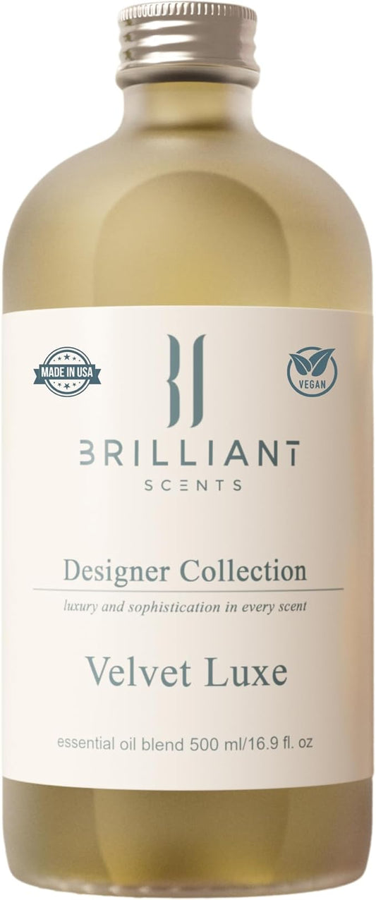 Brilliant Scents Diffuser Oil Refill, Inspired by Dubai/Mercedès Benz Designer Collection Aroma Scents, Essential Oils Set for Home, Fragrance Oil for Candle Making, Hotel, 500ML, Velvet Luxe