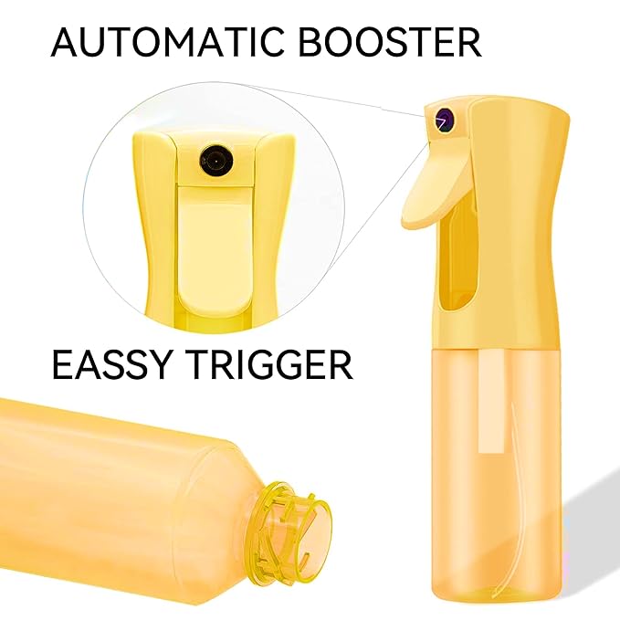 Continuous Mist Spray Bottle for Hair, Face & Plants (6.8oz/200ml) - Ultra Fine Travel-Size Water Mister for Salons, Cleaning, Pets & Skincare Leakproof Design