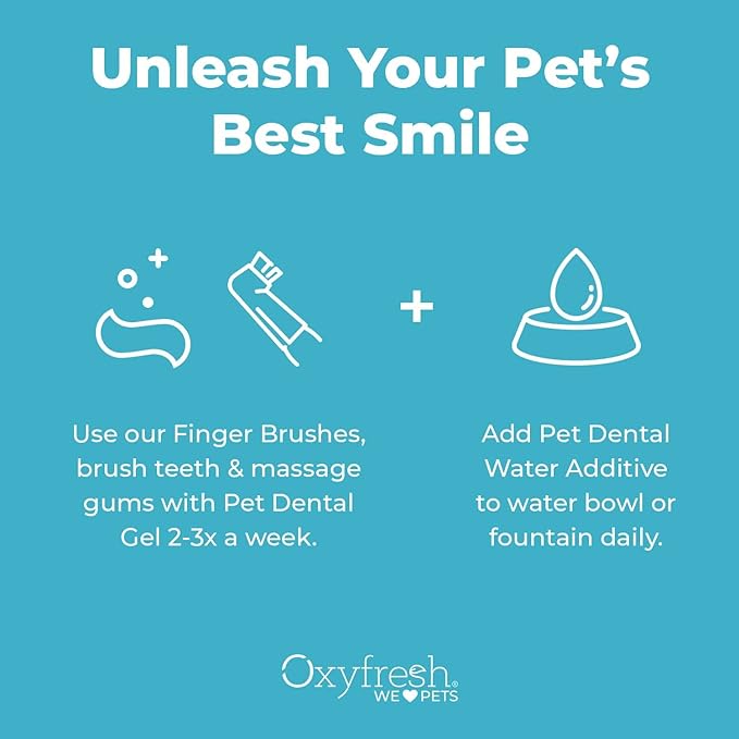 Oxyfresh Premium Pet Dental Kit for Dogs & Cats – Easiest Breath Freshener & Teeth Cleaning Solution for Fresh Breath, Clean Teeth, Plaque & Tartar Control – 4oz Toothpaste + 16oz Water Additive