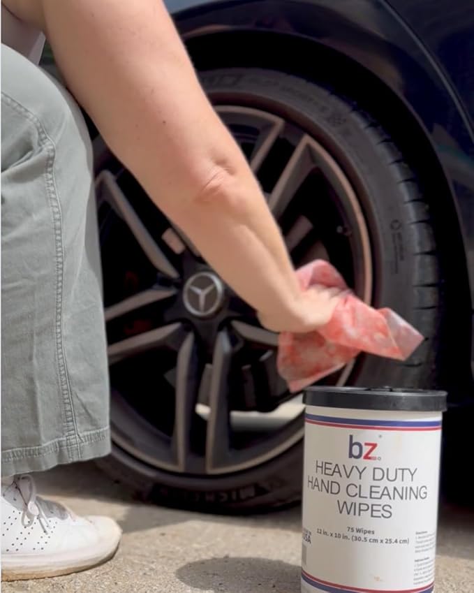 Heavy Duty Hand Cleaning Wipe, 10" x 12" Industrial Cleaning Wipes — 75 Count Hand & Tool Wipes — Dual-Textured Multi-Surface Cleaning Wipes- 6 Canisters