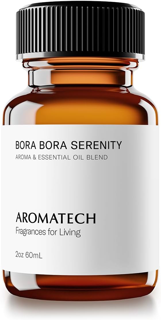 AromaTech Bora Bora Serenity Aroma Essential Oil Blend: Luxury Hotel Inspired Aromatherapy with Tropical Fruit, Frangipani & Coconut for Ultrasonic Diffusers & Nebulizers - 2 fl oz, 60 mL