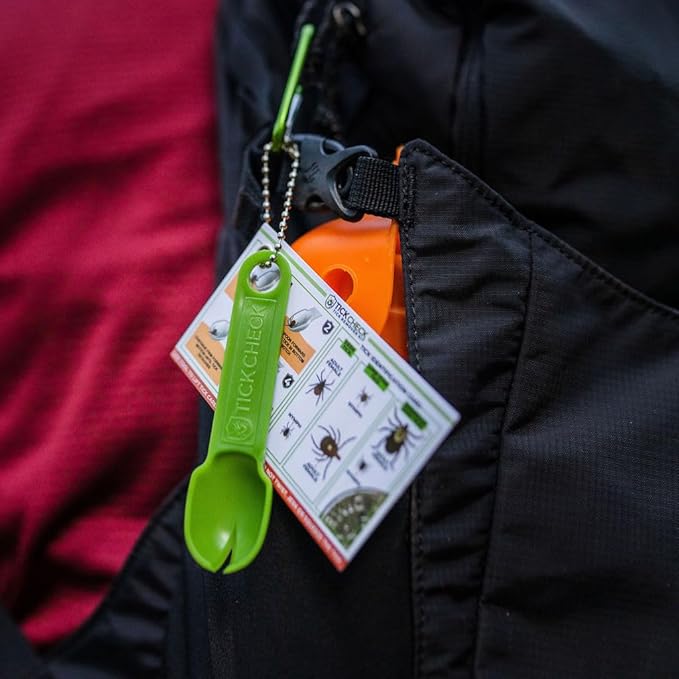Tick Remover Spoon Keychain - Lightweight Tick Remover Tool with Free Tick ID Card & Carabiner