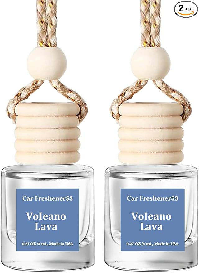 HoogaLife Car Air Freshener Diffuser 2 Pack Hanging Air Freshener Diffuser - VoIeano Lava Fragrance Oil Air D iffuser for Car, 45+ days Long Lasting Fragrance Made in USA (V53)