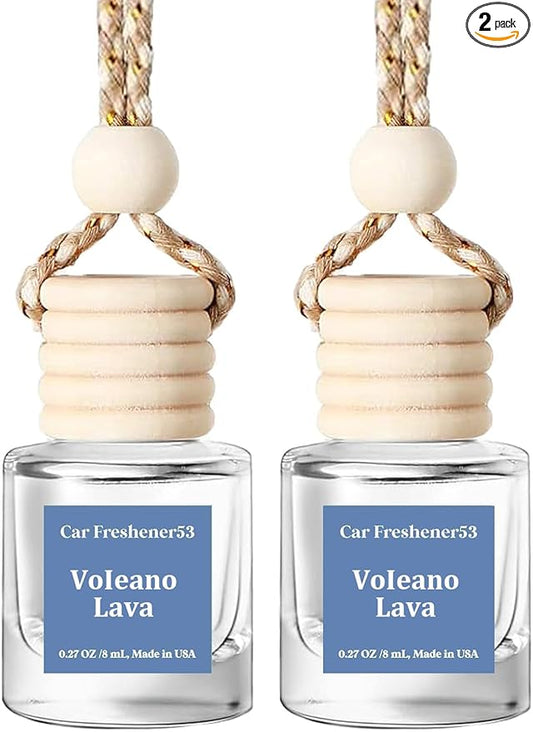 HoogaLife Car Air Freshener Diffuser 2 Pack Hanging Air Freshener Diffuser - VoIeano Lava Fragrance Oil Air D iffuser for Car, 45+ days Long Lasting Fragrance Made in USA (V53)