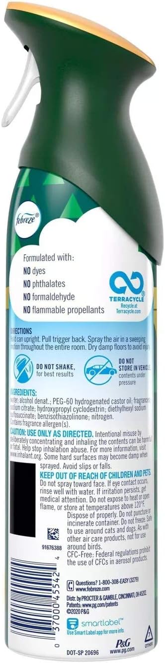 Febreze Air - Air Freshener Spray - Fresh-Cut Pine - Limited Edition Holiday Collection 2020 - Net Wt. 8.8 OZ (250 g) Per Bottle - Pack of 3 Bottles