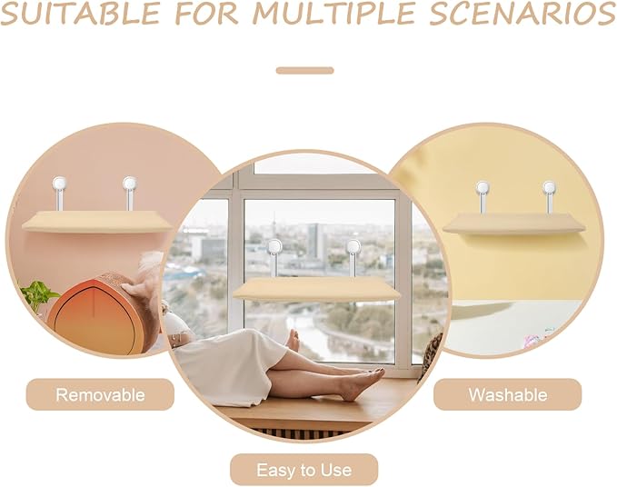 Cat Window Perch Cover Breathable Replacement Cover for All Seasons Detachable Easy to Design Soft Comfortable Cat Hammock Accessory