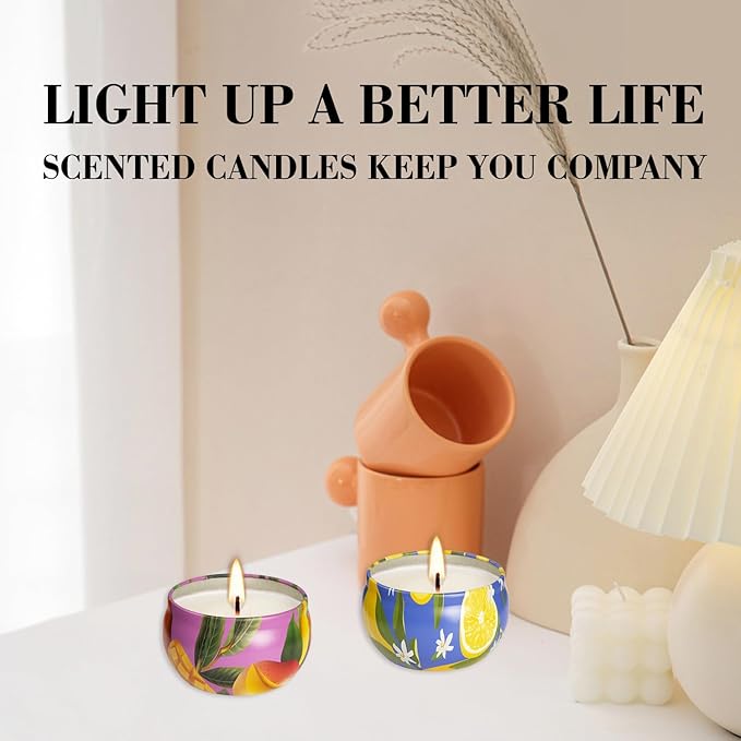 2 Pack Lemon and Mango Flavors Scented Candle 2.5 oz Aromatherapy Candles for Home Decor Candle,Party,Travel, Spa, Bath, Yoga