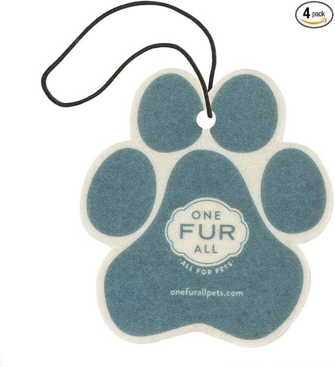 One Fur All Pet House Air Freshener - Mediterranean Sea Pack of 4 - Non-Toxic, Pet-Friendly Air Freshener for Small Spaces & Car - Hanging Odor Eliminator