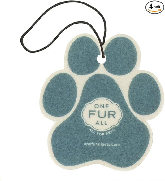 One Fur All Pet House Air Freshener - Mediterranean Sea Pack of 4 - Non-Toxic, Pet-Friendly Air Freshener for Small Spaces & Car - Hanging Odor Eliminator