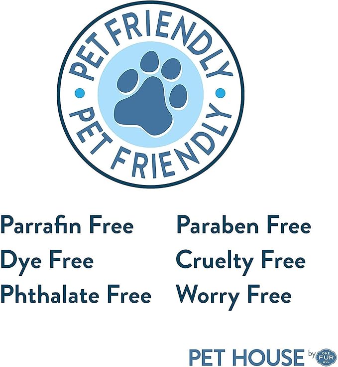 One Fur All Pet Candle Plant-Based Pet Friendly Candle, Clean Burning, Long Lasting Room Freshener with a 60 Hour Burn Time - Watermelon Mojito