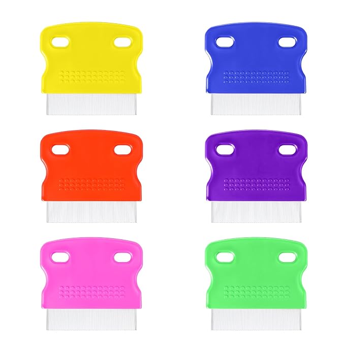 Eye Comb for Pets, 6 Pcs Flea Lice Comb Professional Pet Tear Stain Remover Dog Cat Grooming Combs Stainless Steel Combs Dematting Tool for Small Medium Pets