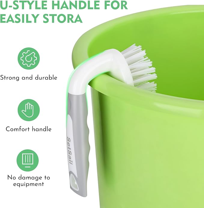 SetSail Scrub Brush, Heavy-Duty Scrub Brushes for Cleaning with Stiff Bristles Cleaning Brush for Shower, Bathroom, Carpet, Kitchen and Bathtub Scrubber - 2 Pack