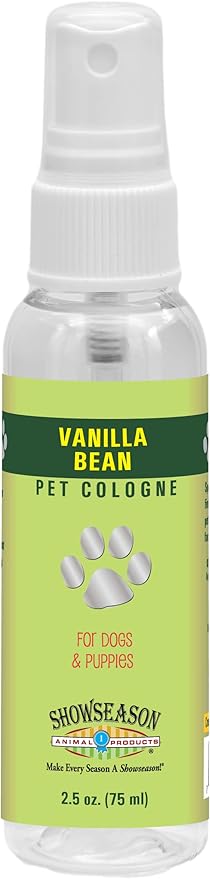 Showseason­® Vanilla Bean Pet Cologne 2.5 oz. For Dogs | Travel Size | Long-Lasting Odor Eliminator | Paraben-Free | Biodegradable & Non-Toxic | Made In USA