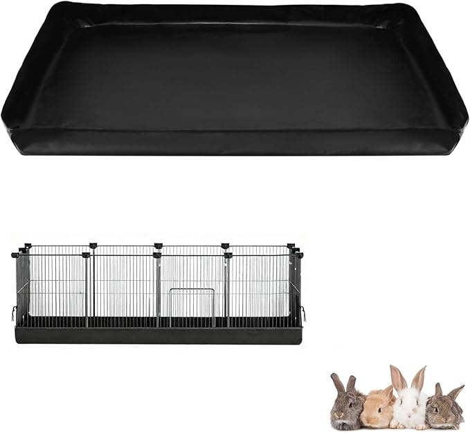 24" X 48" Guinea Pig Cage Line: Washable & Waterproof Bedding Pad for Rabbit or Bunny or Hamster, Reusable & Anti-Slip Cage Bottom Mat for Small Animals