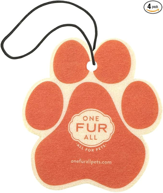 One Fur All Pet House Air Freshener - Juicy Melon Pack of 4 - Non-toxic, Pet-Friendly Air Freshener for Small Spaces & Car - Hanging Odor Eliminator