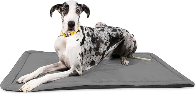 K9 Ballistics Tough Ripstop Dog Crate Pad - Durable, Machine Washable XXL Kennel & Travel Mat for XX Large Dogs, 53 x 36 Fits 54" Wire Crates, Light Gray Velvet