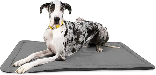 K9 Ballistics Tough Ripstop Dog Crate Pad - Durable, Machine Washable XXL Kennel & Travel Mat for XX Large Dogs, 53 x 36 Fits 54" Wire Crates, Light Gray Velvet