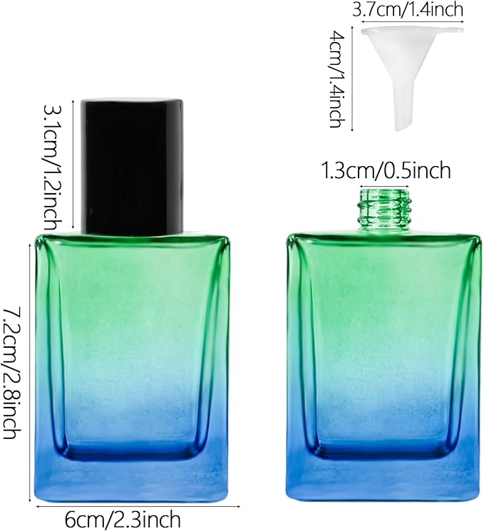 Perfume Bottles Empty Glass Atomizer Sprayer, 3 Pack 30ml Refillable Travel Spray Bottle for Fragranc or Essential Oil, Portable Cologne Atomizers with Dispensing Kit for Handbag, Date