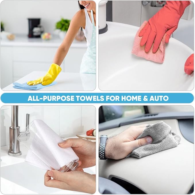 AIDEA Microfiber Cleaning Cloth Roll, Grey 75PK, Reusable Paper Towels Tear Away Cloth, Microfiber Towels for Cars, Wash Cloths, Lint Free Rags for House, Kitchen,Window,Cleaning Supplies 11.5"×11.5"