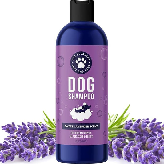 Soothing Oatmeal Shampoo for Dogs - Cleansing and Moisturizing Aloe & Oatmeal Dog Shampoo for Smelly Dogs of all Ages & Breeds - Gentle Sulfate and Paraben Free Dog Wash Made in USA (Lavender Vanilla)