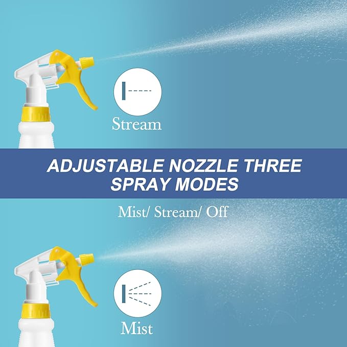 10 Pack Spray Bottles 16 oz Empty Water Spray Bottles for Cleaning Heavy Duty Refillable Squirt ‌container with Measurements Adjustable Nozzle for Household(Yellow,Green,Stylish Style)