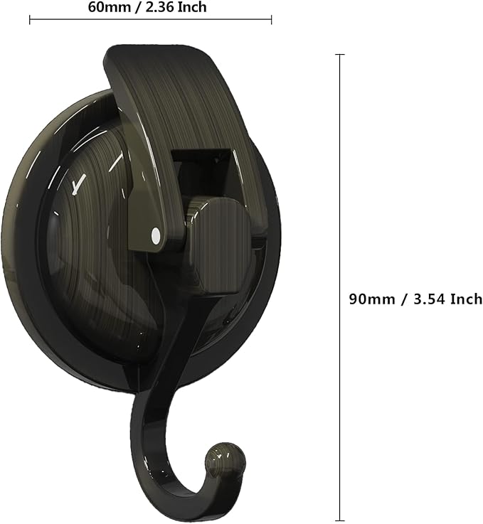 Heavy Duty Vacuum Suction Cup Hooks, Green Bronze Plated Polished Super Suction for Kitchen Bathroom, 2 Pack