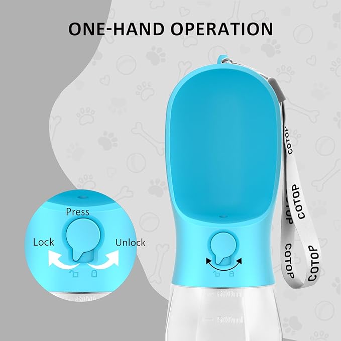 20oz Dog Water Bottle with Food Container & Poop Bag Dispenser | Leak-Proof Portable Pet Water Dispenser with Carabiner Clip | for Walking, Hiking, Travel
